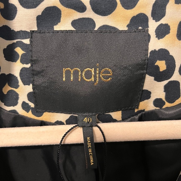 MAJE Leopard Print Belted Coat - Picture 3 of 6